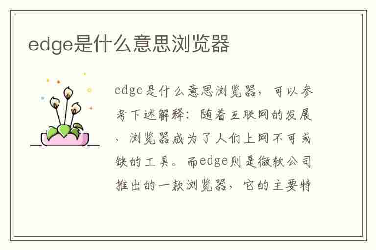 edge是什么意思浏览器(edge浏览器手机版)